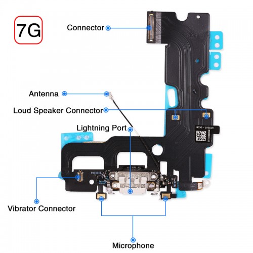 Charging Port USB Dock Flex Cable With Microphone And Signal Antenna Replacement For iPhone 6 6Plus 6s 6sPlus 7 7Plus 8 Plus